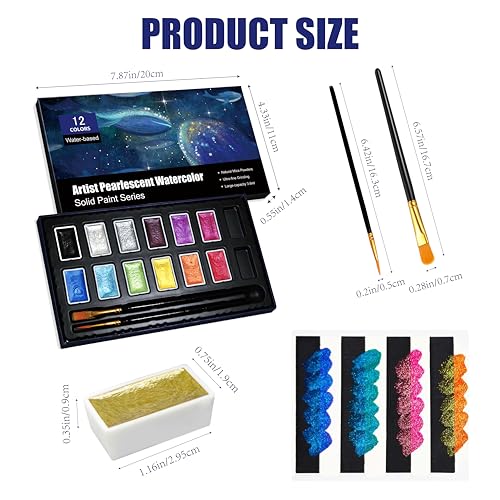 Shimmer Watercolor Paint Set (12 Count)