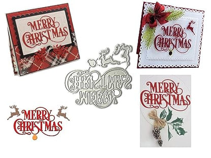 Metal Cutting Dies DIY Merry Christams Embossing Stencil Template Scrapbooking Card Making Mold Photo Album Arts Crafts Tools