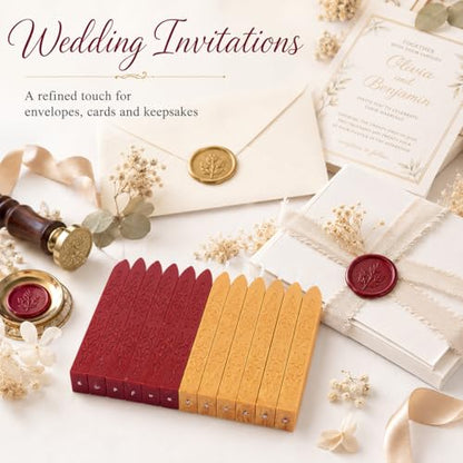 12 Pack Pattern Wick Sealing Wax Sticks for Wax Seal Stamp (12 Count)