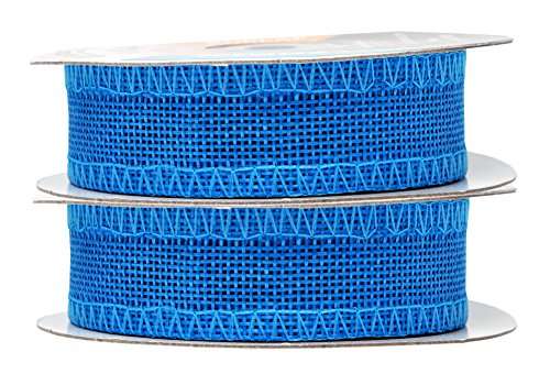 1 Inch Wide Sky Blue Burlap Ribbon for Crafts