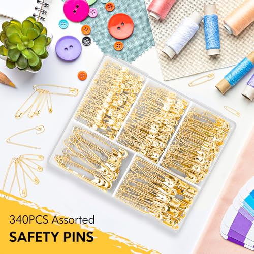 340 Pack Safety Pins Assorted (340 Count)