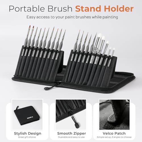 22 PCS Miniature Paint Brushes & Dry Brush (20 Count)