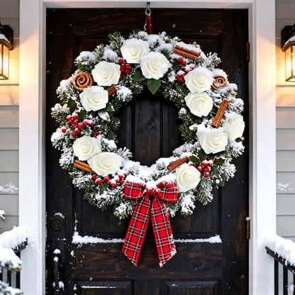 Artificial Flowers Foam Fake Roses 25pcs White Roses with Stems for Home Decor DIY Wedding Bouquets Party Bridal Shower Centerpieces Faux Flower Arrangements Tables Decorations (25 Count)