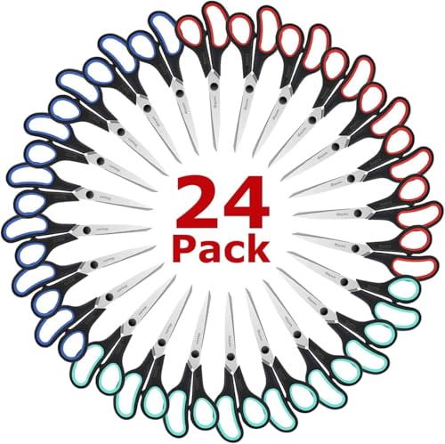 8.5" All Purpose Sharp Black Scissors (24 Count)