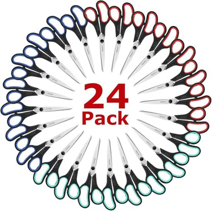 8.5" All Purpose Sharp Black Scissors (24 Count)