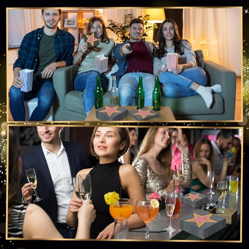 60 Pcs Movie Star Cocktail Paper Napkins 6.5 x 6.5 Inches (60 Count)