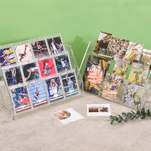 Elevated 3 Tier Clear Acrylic Card Display Stand for Trading Cards