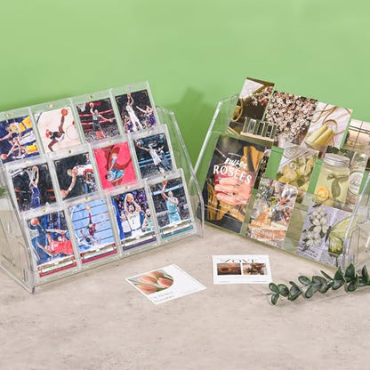 2 Pack Elevated 3 Tier Clear Acrylic Card Display Stand for Trading Cards (2 Count)