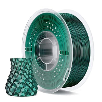 Silk PLA 3D Printer Filament 1.75mm Dual Color Black Green 1KG (35.274 Ounce)