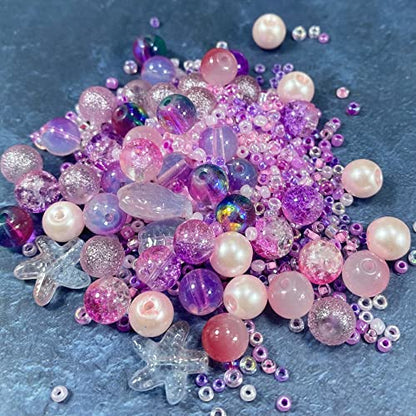 Assorted Glass Resin Beads Multi Size Colors Smooth Cracked Gravel Millet Spacer Beads for Bracelets Necklace Earring DIY Jewelry Making Craft
