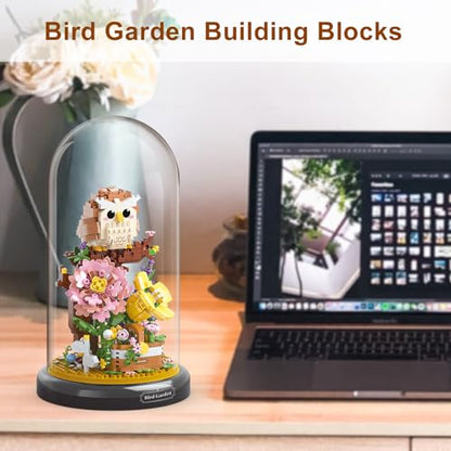 Owl Flower Bouquet Building Set Plants Friend Set Adults Bonsai Tree Party Favors for Kids Animal Building Blocks Set Valentine's Birthday Gift for Girlfriend Boys Girls Age 6