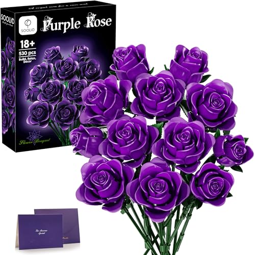Rose Flower Bouquet Building Set for Adults