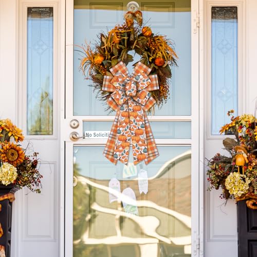 2 Rolls Fall Pumpkin Craft Ribbons for Wreath Bows