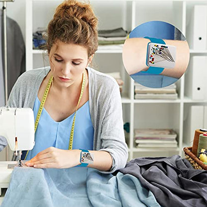 Magnetic Wrist Sewing Pincushion with 100 Pcs 1.5" Pins
