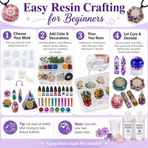 Resin Kit 3 Tier Storage Box Jewelry Making Kit with Molds (125 Count)