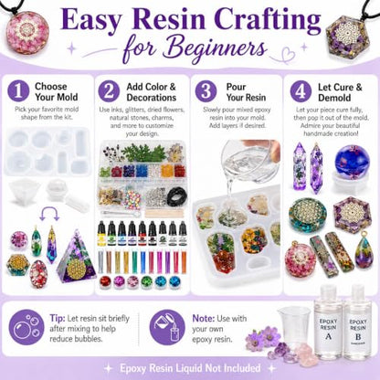 Resin Kit 3 Tier Storage Box Jewelry Making Kit with Molds (125 Count)