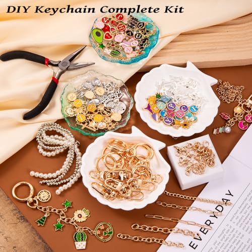 325PCS Charms Lip Gloss Keychain Making Kit