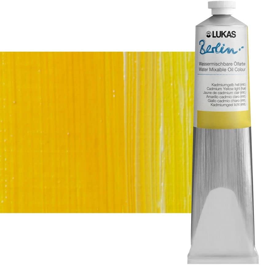 Berlin Pro Artists Water Mixable Oil Paint 200 ml Tube Cadmium Yellow Light Hue (6.8 Fl Oz)