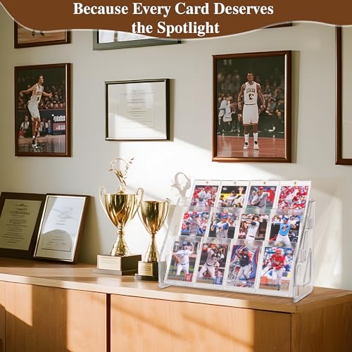 2 Pack Elevated 3 Tier Clear Acrylic Card Display Stand for Trading Cards (2 Count)