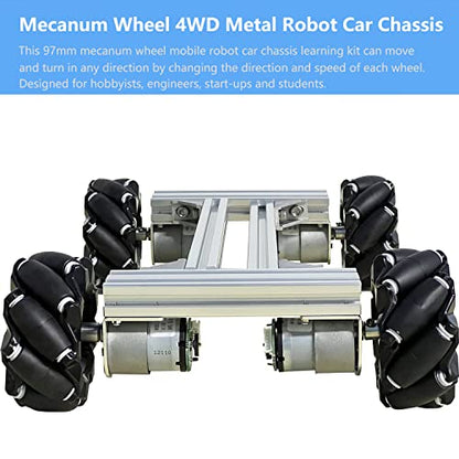 Mecanum Wheel 4wd Metal Robot Car Chassis Control Learning Kit for Arduino Raspberry Pie Microbit with DC Encoder Motor