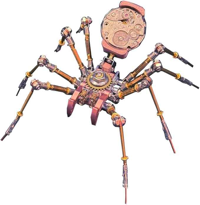 3D DIY Venomous Fang Sentinel Spider A Metal Puzzle Kits, 177PCS Mechanical Snail Metal Steampunk Insect Model Kit, Creative Collectible Display Piece for Adults