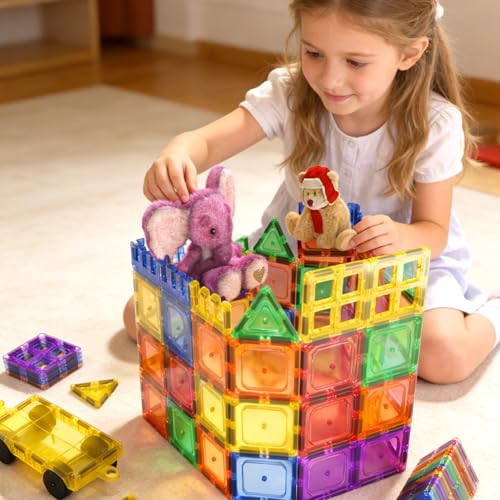 60 PCS Magnetic Building Tiles Kids Toys STEM Magnetic Blocks Sensory Toys