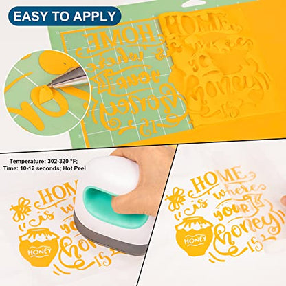 Yellow Heat Transfer Vinyl Rolls 12" x25ft Iron on Vinyl