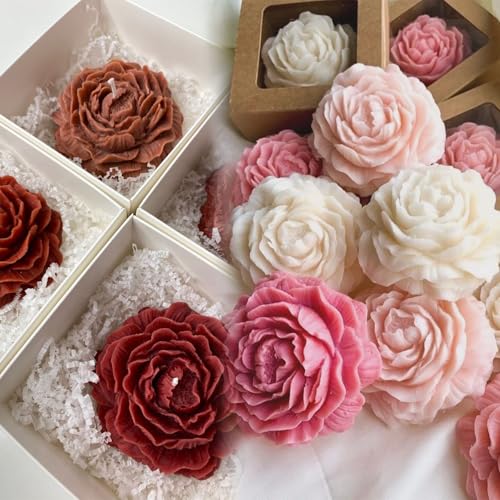 2 Pack 3.14 inch Peony Candle Molds Set (2 Count)