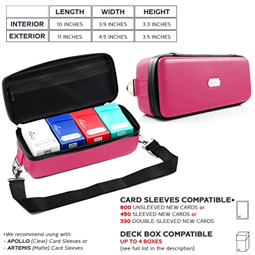Pink Bolt Card Carrying Case fits Pokemon Cards and other TCG Games