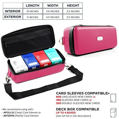 Pink Bolt Card Carrying Case fits Pokemon Cards and other TCG Games