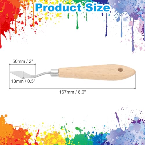 Art Spatula No.1 13mm Stainless Steel Flexible Palette Knife Painting Knife Painting Spatula Oil Painting Mixing Scraper with Wood Handle for Canvas Acrylic Painting