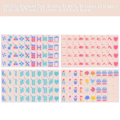 American Mahjong Tile Set with Carrying Bag and Accessories