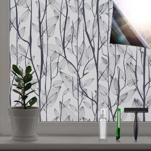 Leaf Pattern Window Tint Blackout Window Cover 35.4'' x 78.7''