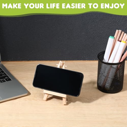 100 Pcs Mini Wood Display Easel Stands 5 Inch Small Wooden Canvas Easels A (100 Count)
