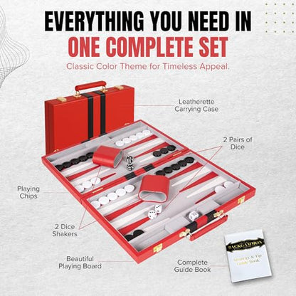 Premium Backgammon 15" Medium Red