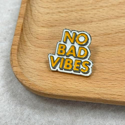 12 Pieces No Bad Vibes Brooch Pins Cartoon Enamel Pin Cute Metal Badges Learning for Girl Clothing Backpacks Bags Jewelry (12 Count)