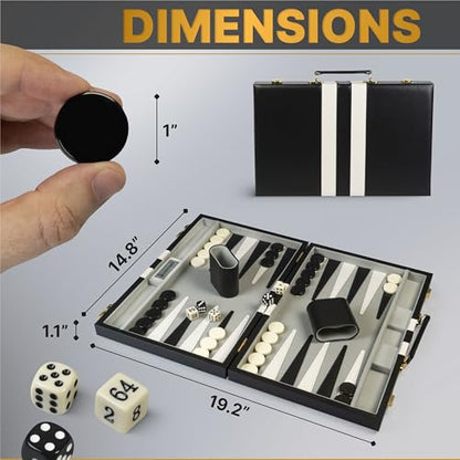 Large Black Backgammon Sets for Adults