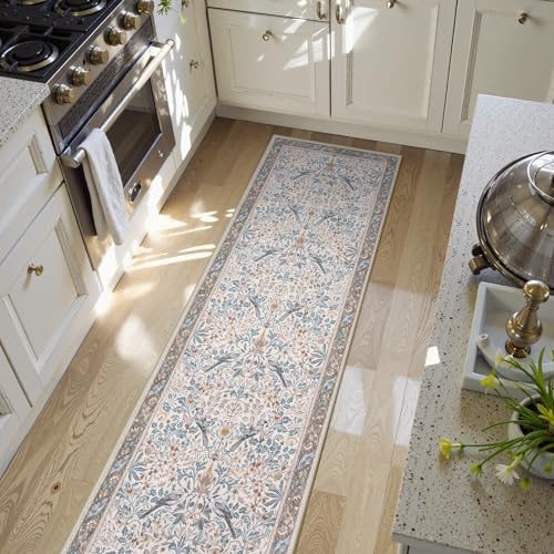 Boho Floral Birds 2x6 Kitchen Runner Rugs Non Skid Washable
