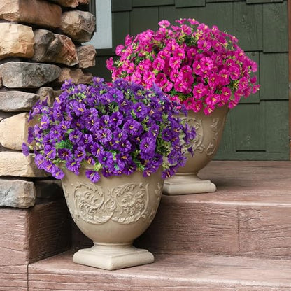 Artificial Flowers Fake Plants for Outdoors Decoration (12 Count)