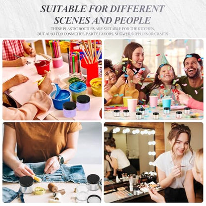 36 Pieces 1 oz Plastic Jars with Lids Wide Mouth Airtight Reusable Container Acrylic Cosmetic Small Jars for Lotions Ointments Travel Toiletries Creams Make up Storage (36 Count)