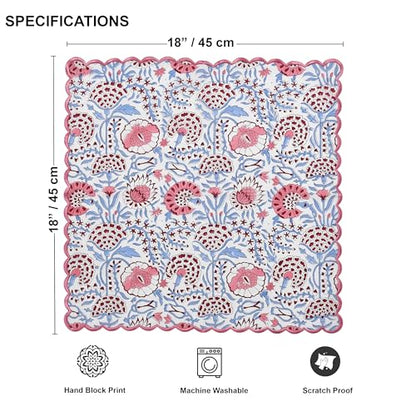 Hand Block Print Cloth Napkins (4.2329 Ounce)