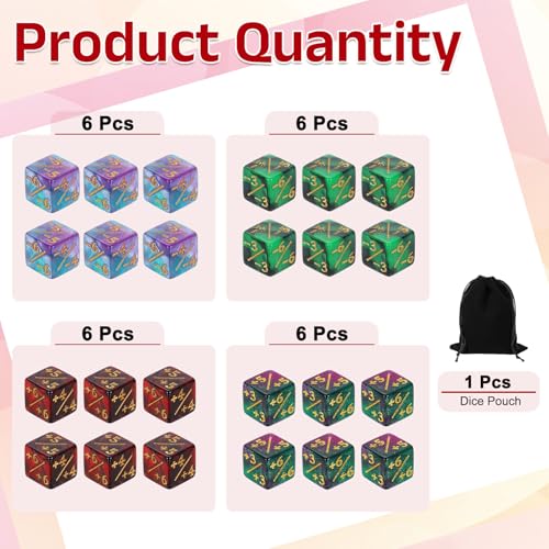 24Pcs Magic Dice Counters (24 Count)