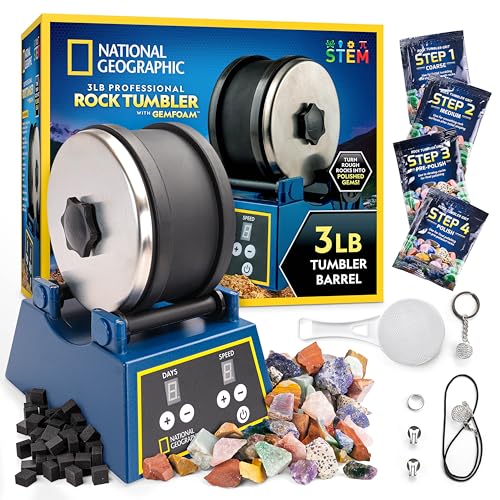 National Geographic 3 Lb. Rock Tumbler Kit for Kids and Adult Beginners