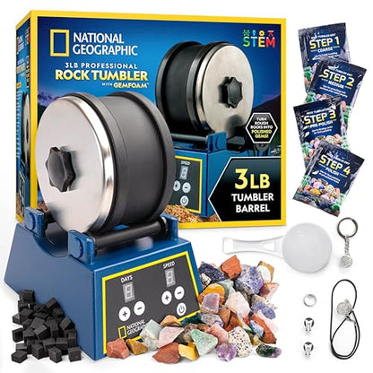 National Geographic 3 Lb. Rock Tumbler Kit for Kids and Adult Beginners