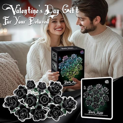 Black Roses Flower Building Set