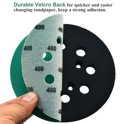 5-Inch 8-Hole Wet Dry Sanding Discs 400 Grit Sandpaper, 50-Pack (50 Count)