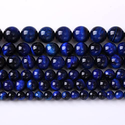 Natural Stone Lapis Blue Tiger Eye Beads Round Loose Spacer Beads for Jewelry Making DIY Bracelet Necklace 4mm 90pcs
