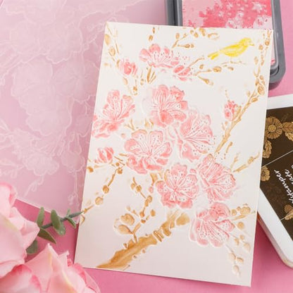 3D Cherry Plum Blossom Embossing Folders for Card Making