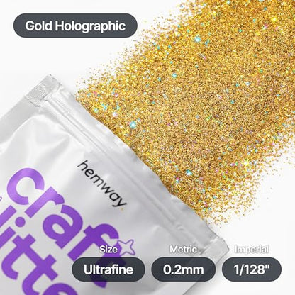 Craft Glitter Gold Holographic 100g Ultrafine Glitter (3.5 Ounce)