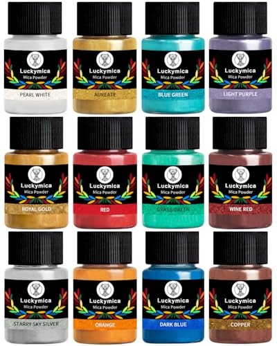 Mica Powder 12 Colors Pearlescent Pigment Powder for Epoxy Resin